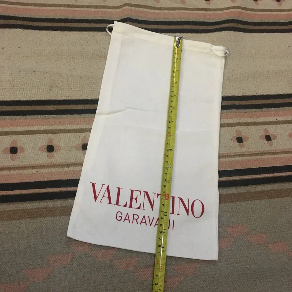 Valentino Garavani white drawstring Dustbag  15” x 8” Red lettering Garment bag